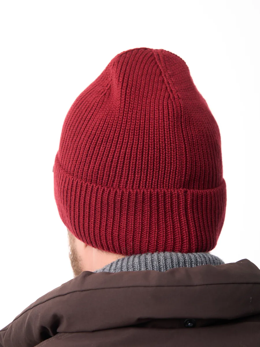 Шапка зимняя на флисе вязаная осень