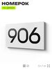 Номер на дверь 906, табличка на дверь для офиса, квартиры, кабинета, аудитории, склада, белая 120х70 мм, Айдентика Технолоджи