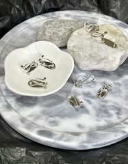 Основа для клипсы с гвоздиком - Серебро - 9*20