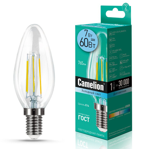 7W-FL-C35/845/E14-LED свеча