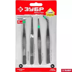 ЗУБР 120 мм, набор пинцетов (22215-H4)