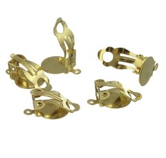 Клипсы/заготовка для серёг, 1 см, золото