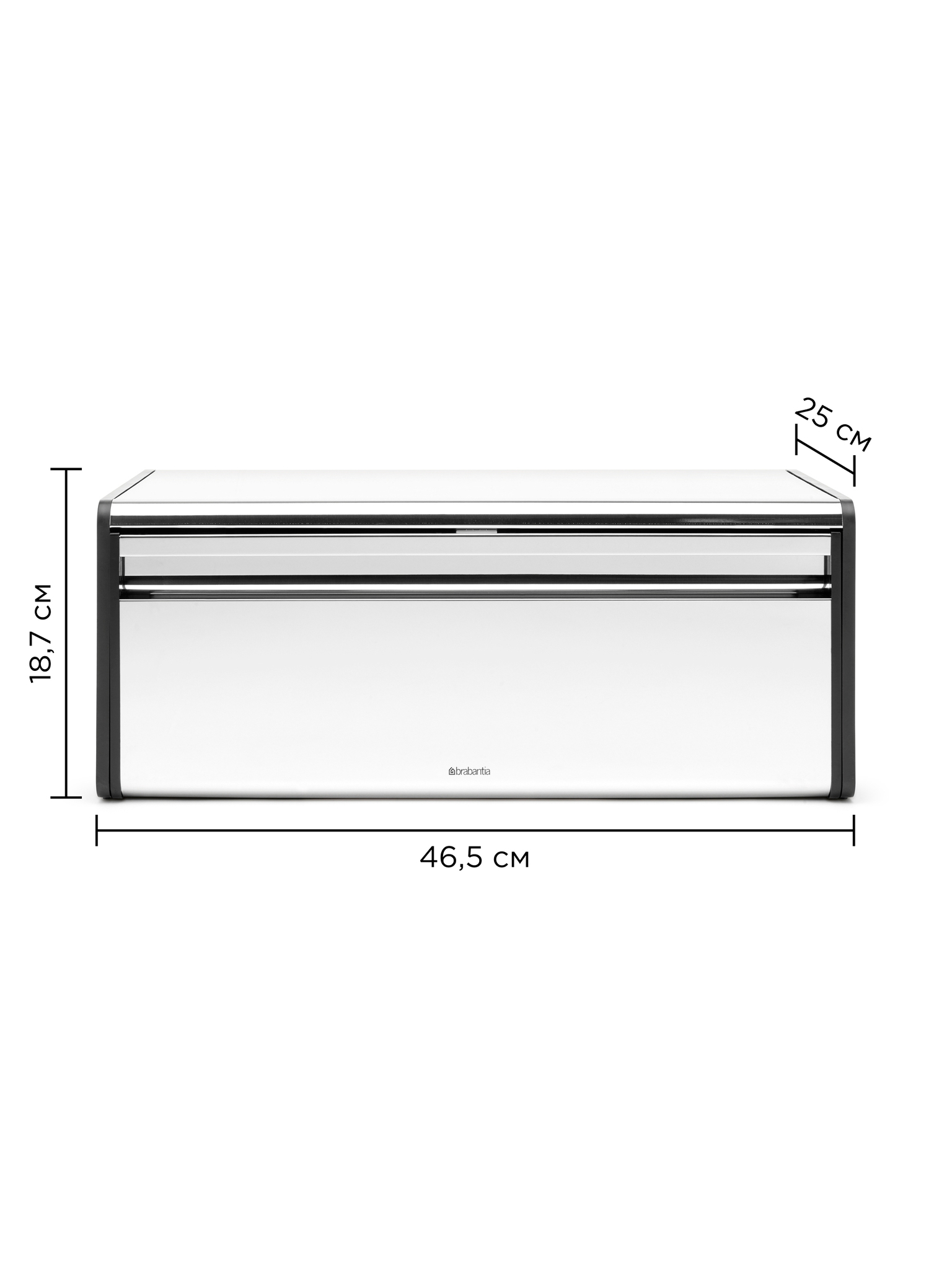 Хлебница с откидной крышкой, Стальной полированный, арт. 163463 - фото 2
