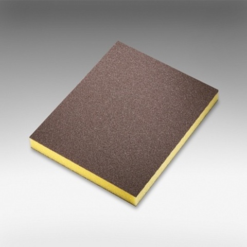 Siasponge flex Абразивная губка 2-х сторонняя Fine P500 (желтая) 98*120*13мм