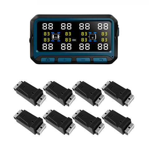 Система контроля давления в шинах TP708SD с внутренними датчиками со стяжкой для автомобилей с прицепом