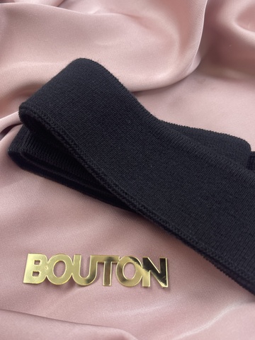 Подвяз трикотажный черный 0,84 м, ширина 4 см