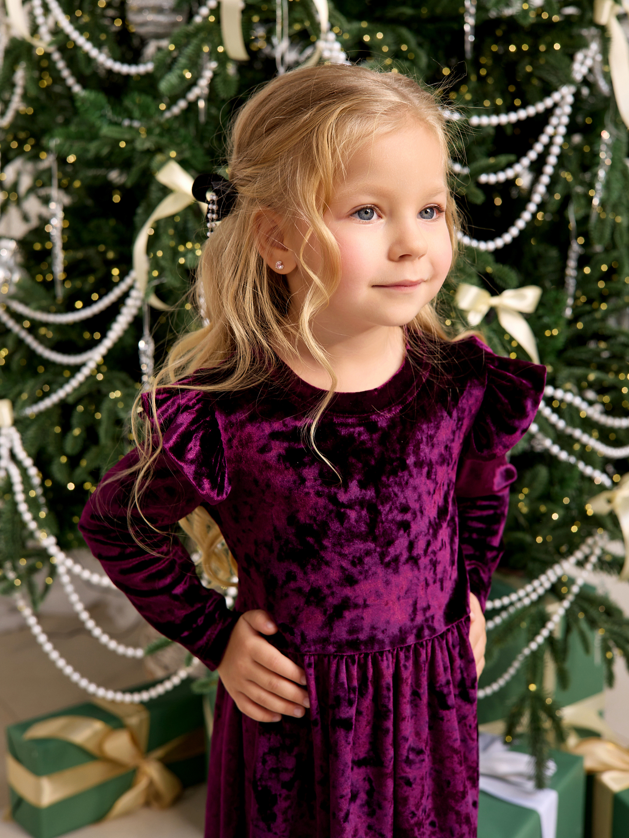 Платье Фея бархат слива