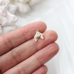 Подвеска Рыбий хвост с фианитом 13*11 мм, позолота, П113