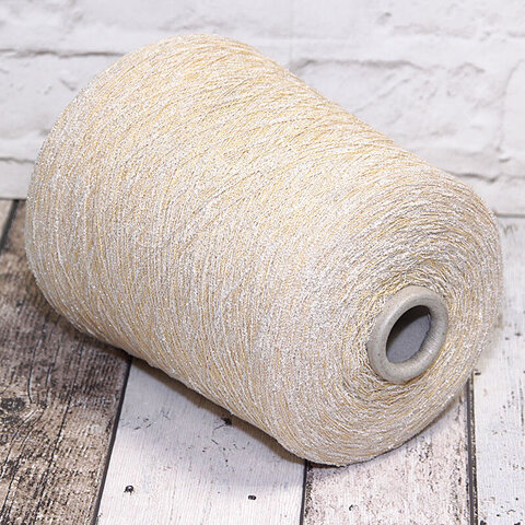 Хлопок фасонный PIN-UP STARS 1100 желто-белый с серебром