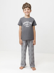 пижама  для мальчика  К 1599/железо,костюмная клетка