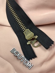 Молния черная с бронзовым массивным бегунком