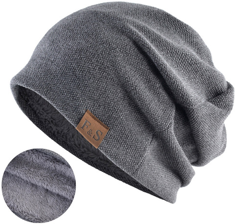 Картинка шапка-бини Skully Wear YZM-760-F grey - 1