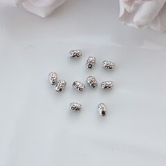 Бусина разделитель (спейсер) фриформ, 5*4 мм, родий, 10 штук, Р036