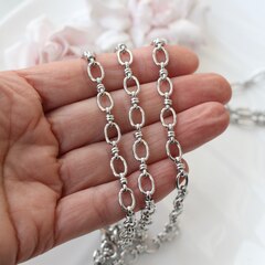 Цепочка 9*6 мм, родий, 50 см, А116