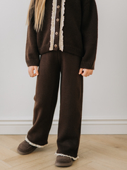 Брюки вязаные с рюшкой, Шоколад