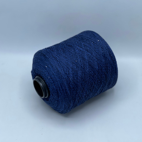 Бобинная пряжа, Linette Pailletes, 450м, 80% Лен, 20% Полиэстер(пайетка),Синие чернила+пайетка.37924