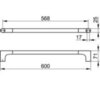 KEUCO Edition 400 11501210600 Держатель для полотенец 600 мм, в ванную, нержавеющая сталь finish