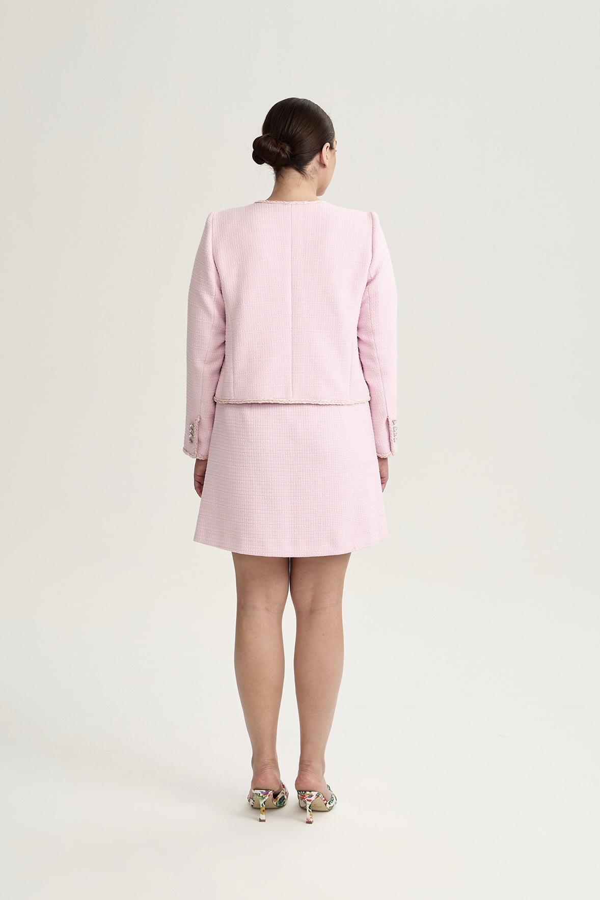 Юбка мини из твида, розовый