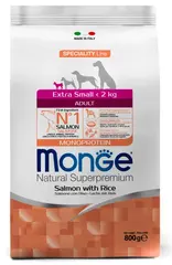 Сухой корм Monge Dog Speciality Line Monoprotein Mini для взрослых собак мелких пород, из лосося с рисом 800 г