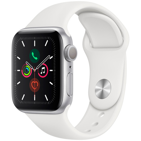 Смарт-часы Apple Watch Series 5 40mm Silver Case with White Sport Band