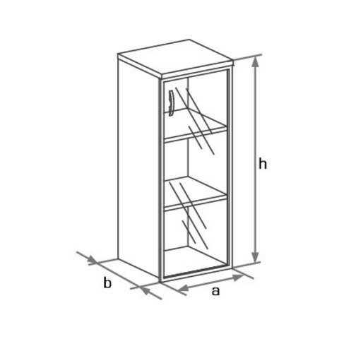 Шкаф узкий со стеклянной дверцей БОСТОН