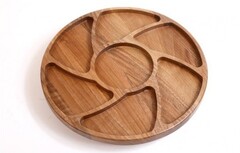 Тарелка для сладостей и орешков, 20 см, массив ясеня