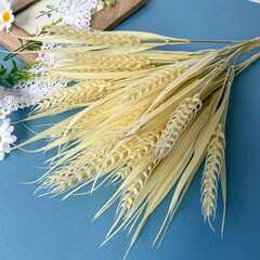 Колосья пшеницы, искусственная зелень, цвет соломенный, набор 3 букета.