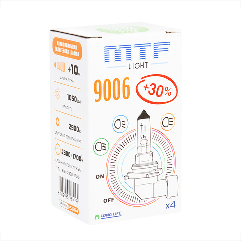 Галогеновые лампы MTF Light Standard+30% HB4 9006