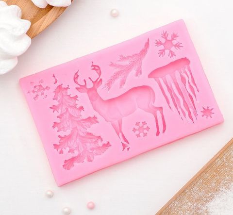 Молд Зимний лес, 11,5х7,5, Арт.СЛ-370, силикон