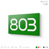 Номер на дверь 803, табличка на дверь для офиса, квартиры, кабинета, аудитории, склада, зеленая 120х70 мм, Айдентика Технолоджи