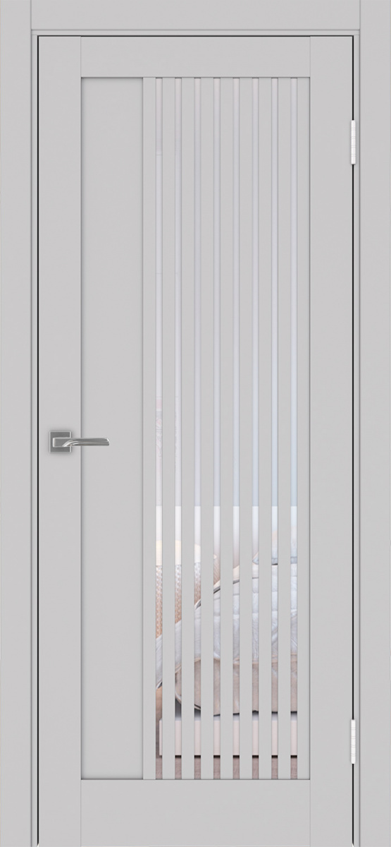 Дверь межкомнатная Оптима Порте Турин 544.12, цвет пепельный, экошпон, стекло прозрачное