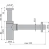 Alcaplast A400-GM-P Сифон для умывальника DN32 DESIGN, GUN METAL-глянец