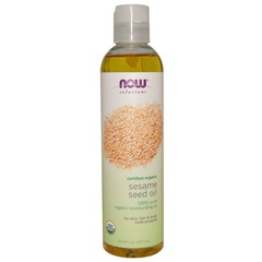 Now Foods, Now Solutions, кунжутное масло, сертифицированный органический продукт, 237 мл