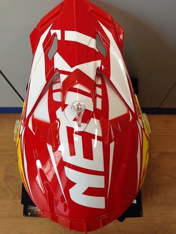 Кроссовый шлем NENKI NK-316, жёлтый-красный-белый