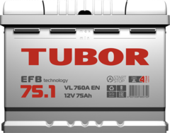 TUBOR EFB 6СТ-75 аккумулятор