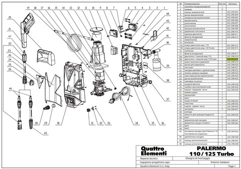 Двигатель эл. переменного тока QUATTRO ELEMENTI PALERMO125Turbo с помпой (242-304-018)