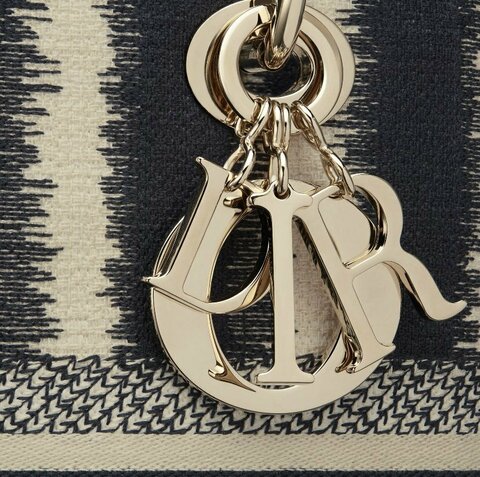 Сумка Dior Lady D-lite, модель среднего формата темно-синий