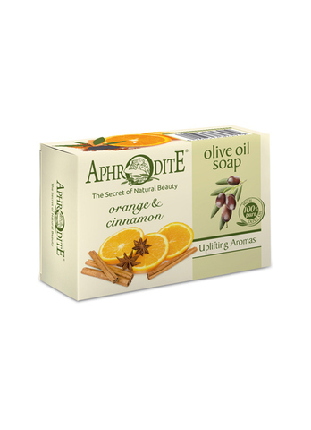 Греческое оливковое мыло Афродита корица и апельсин