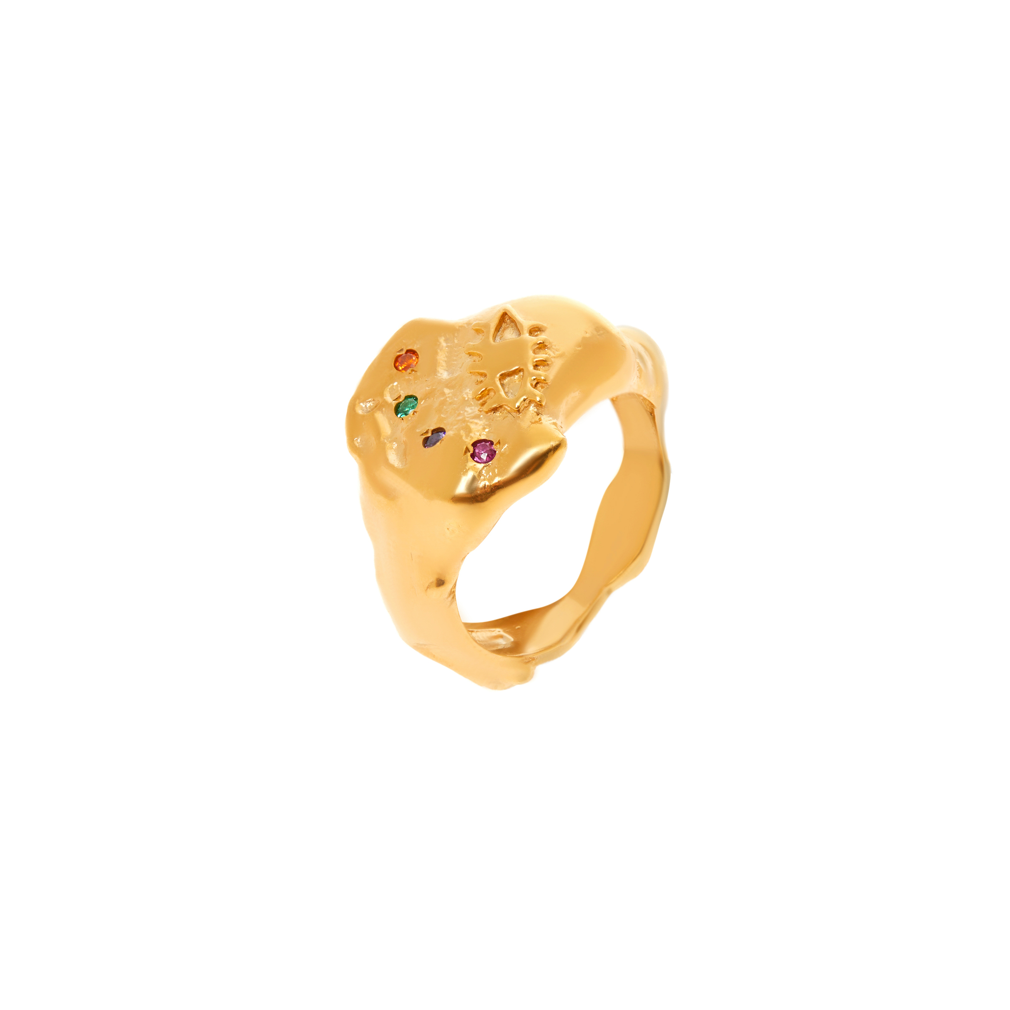 HERMINA ATHENS Кольцо Kressida Signet Ring Multi Gold luv aj кольцо stone orb signet ring gold