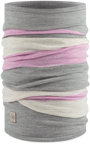 Тонкий шерстяной шарф-труба Buff Wool Move lightweight Light Grey фото 1