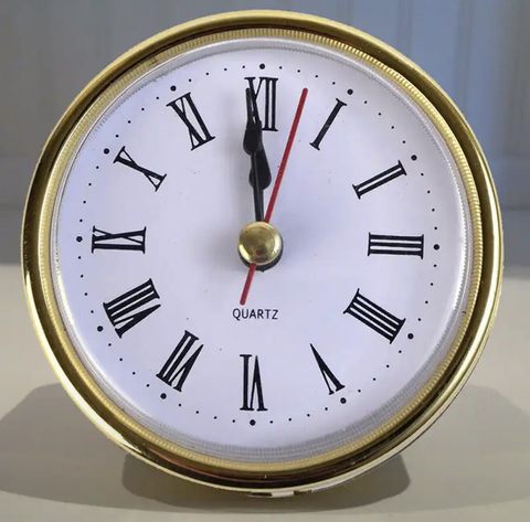 Часы кварцевые с циферблатом, вставка с римскими цифрами, с белой лицевой золотой отделкой,65мм