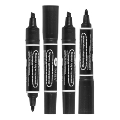 
          Перманентные двусторонние черные маркеры, набор 12 шт, MC-Basir, корпус 21 мм, комплект спиртовых несмываемых и нестираемых маркеров (водостойких фломастеров) с наконечником 2 и 5 мм