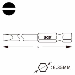 Бита шлицевая SL4,0x0,8 х50мм S2 5шт SGS 6350-SL4.0-5