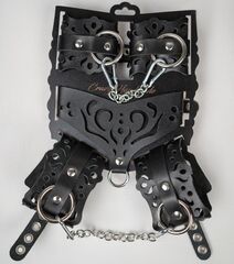 Черный ажурный кожаный набор фиксаций