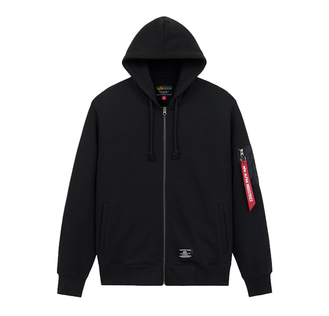 Толстовка Alpha Industries Utility Pocket Full Zip Up Black (Черный)
