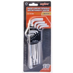 Ombra 952310 Набор ключей торцевых шестигранных с шаром H1.5-H10, 10 предметов