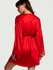 VICTORIA'S SECRET САТИНОВЫЙ ХАЛАТ МАКСИ С КРУЖЕВНОМ