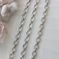 Цепочка 9,5*8 мм, родий, 50 см, А046