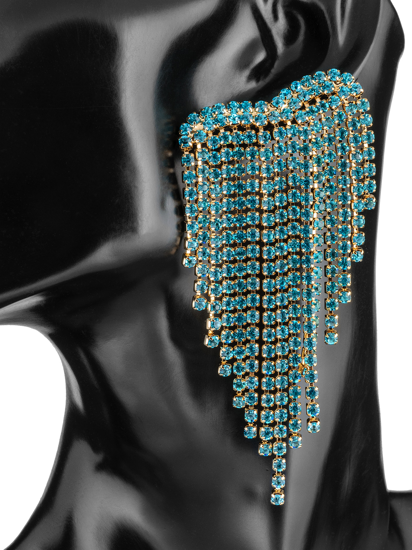 Голубые серьги длинные