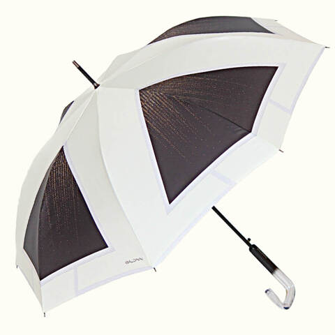 Женский зонт-трость черно-белого цвета